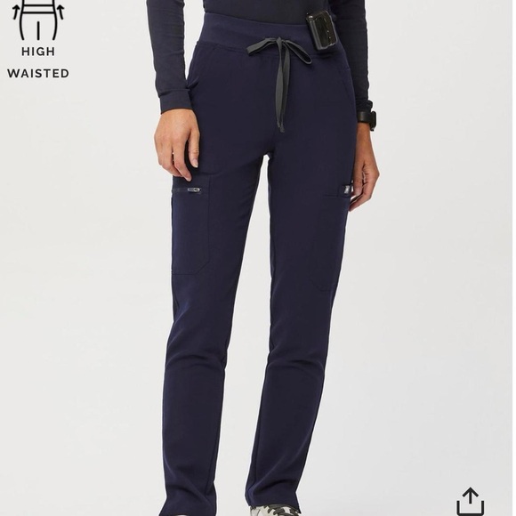 Figs Women's Navy Straight Leg Yola Pants - Picture 4 of 8